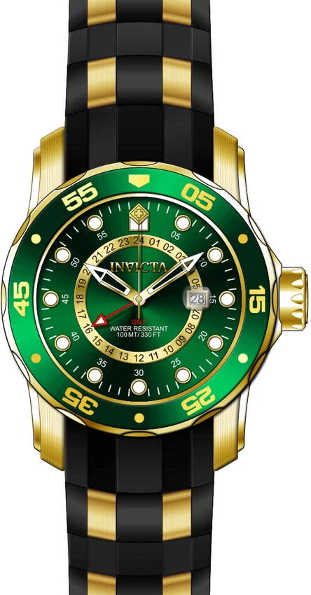 Мужские часы Invicta Pro Diver Scuba Swiss Ronda 515.24H Caliber Watch - 48mm, Black, Gold (ZG-6994), цвет: Чёрный / Золотой — фото 2