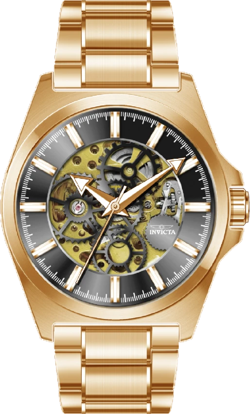 Мужские часы Invicta Objet D Art Automatic Watch w/ Skeleton Dial - 44mm, Gold (69998), цвет: Золотой — фото 2