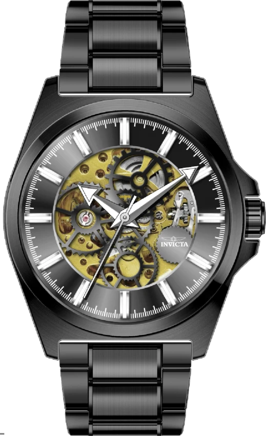 Мужские часы Invicta Objet D Art Automatic w/ Skeleton Dial - 44mm, Black (70000), цвет: Чёрный — фото 2