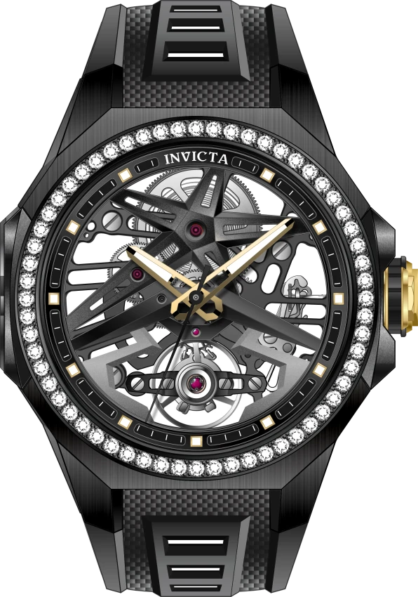 Мужские часы Invicta Objet D Art 0.98 Carat Diamond Automatic Watch - 43mm, Black with Interchangeable Strap (70121), цвет: Чёрный — фото 2